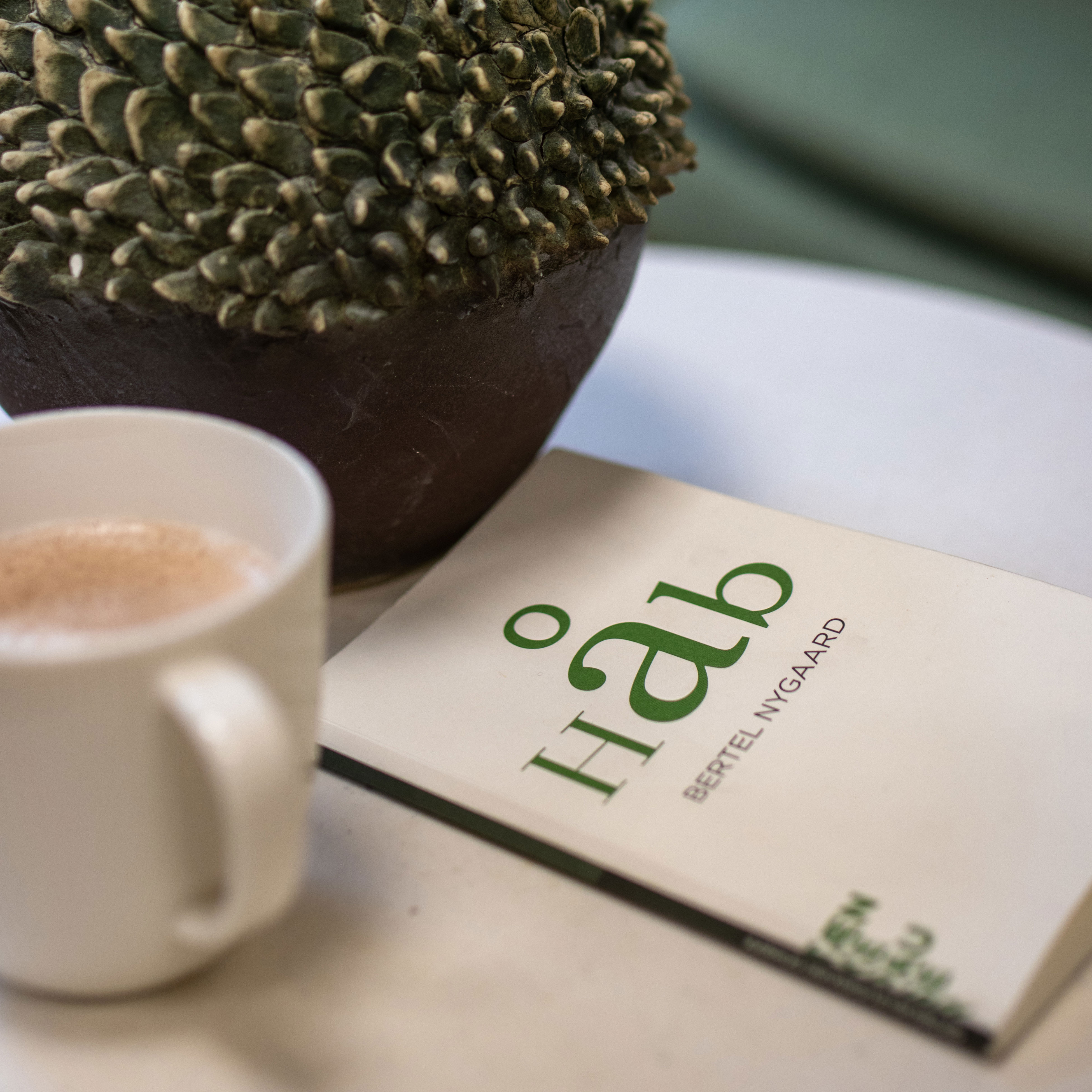 Bogen "Håb" ligger på et bord